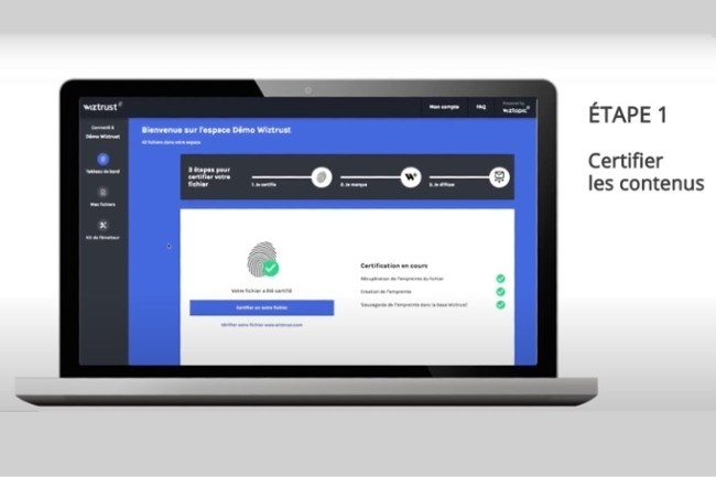 Wiztrust extrait les mtadonnes de la documentation financire pour les certifier dans une blockchain (Extrait vido Wiztopic).